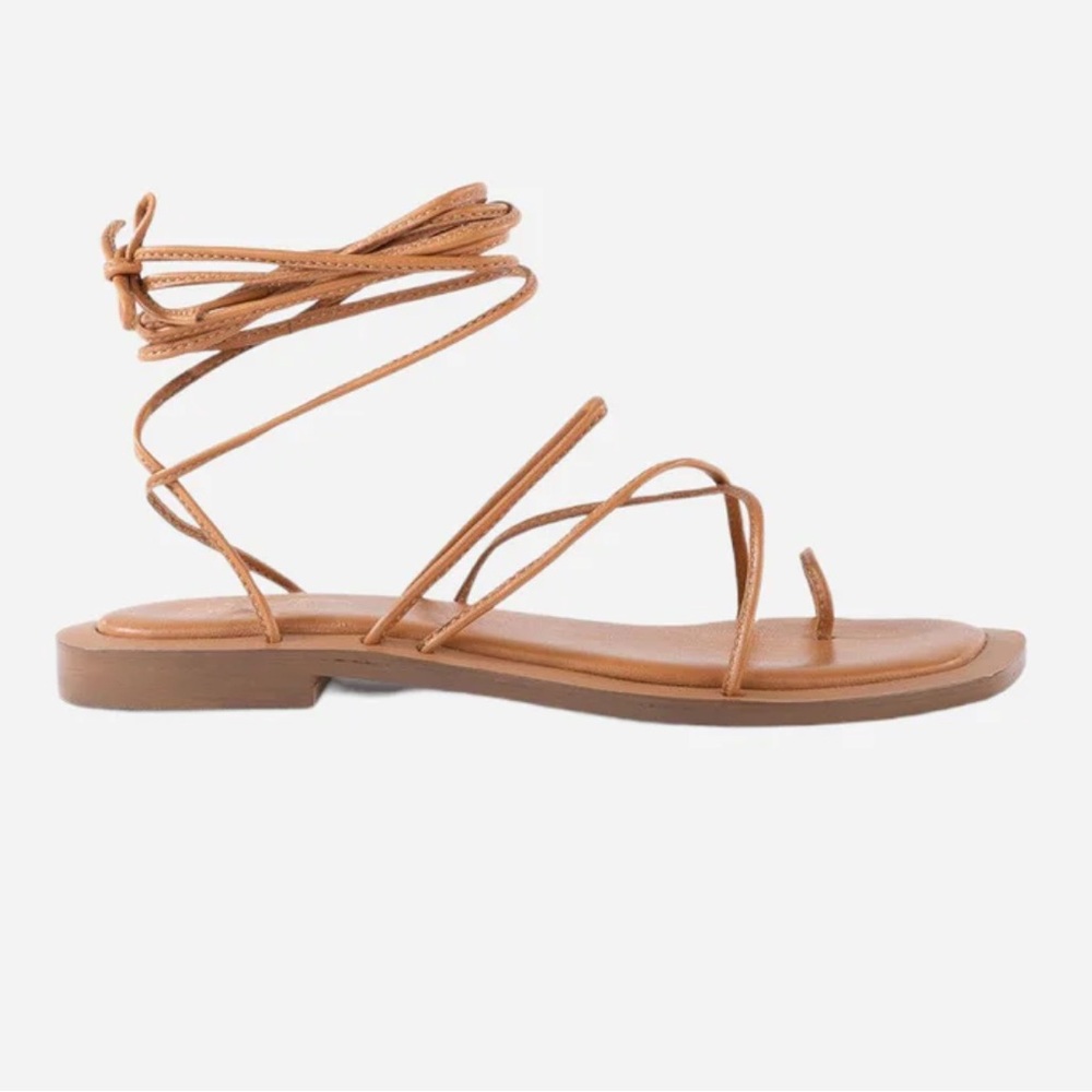 Seychelles Tan Leather Strappy Sandals